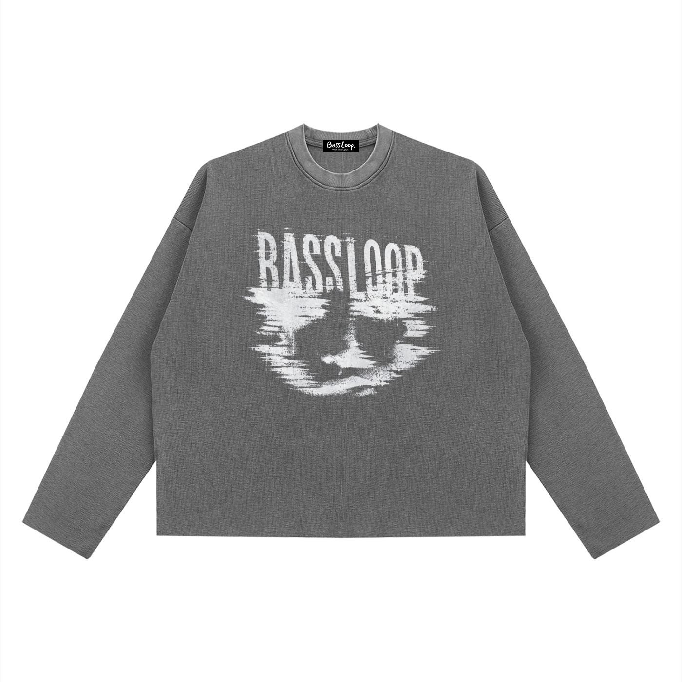 Bassloop. Distorted Knit (White Print)