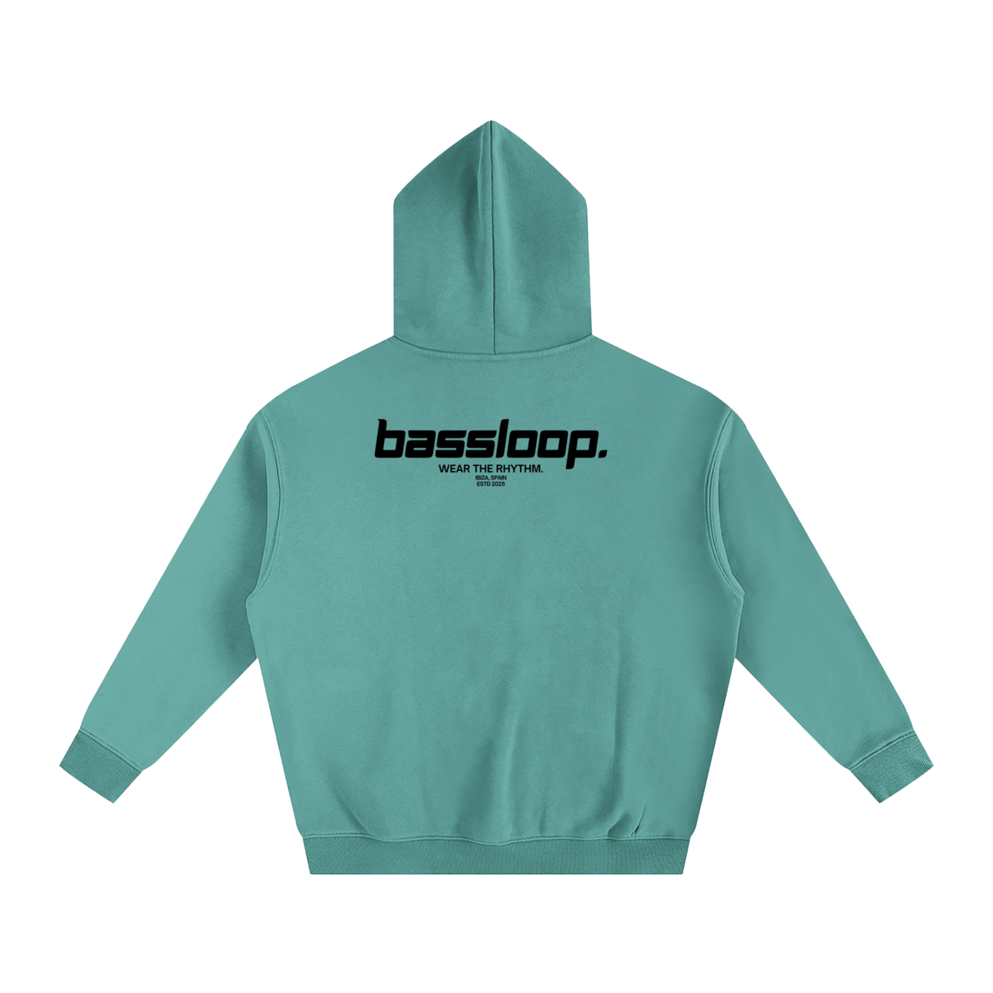 Bassloop. Speedy Heavy Hoodie (Black Text)