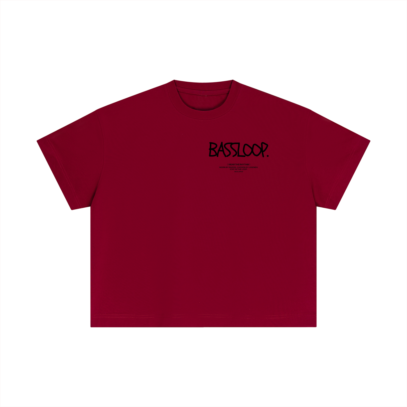 Bassloop. Sketch Text Boxy Tee (Front Text)
