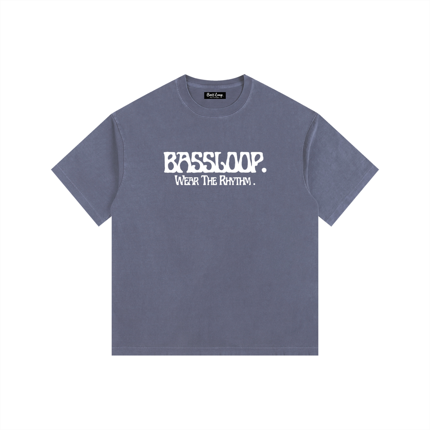 Bassloop. Nuvo Heavy Tee (White Text)