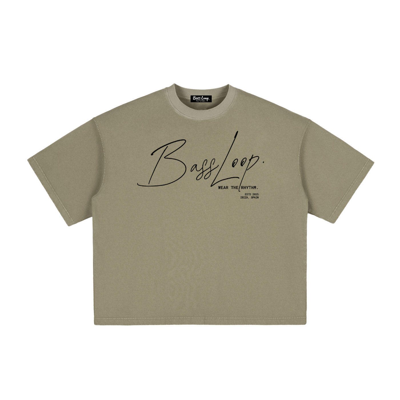 Bassloop. Signature Boxy Tee (Black Text)