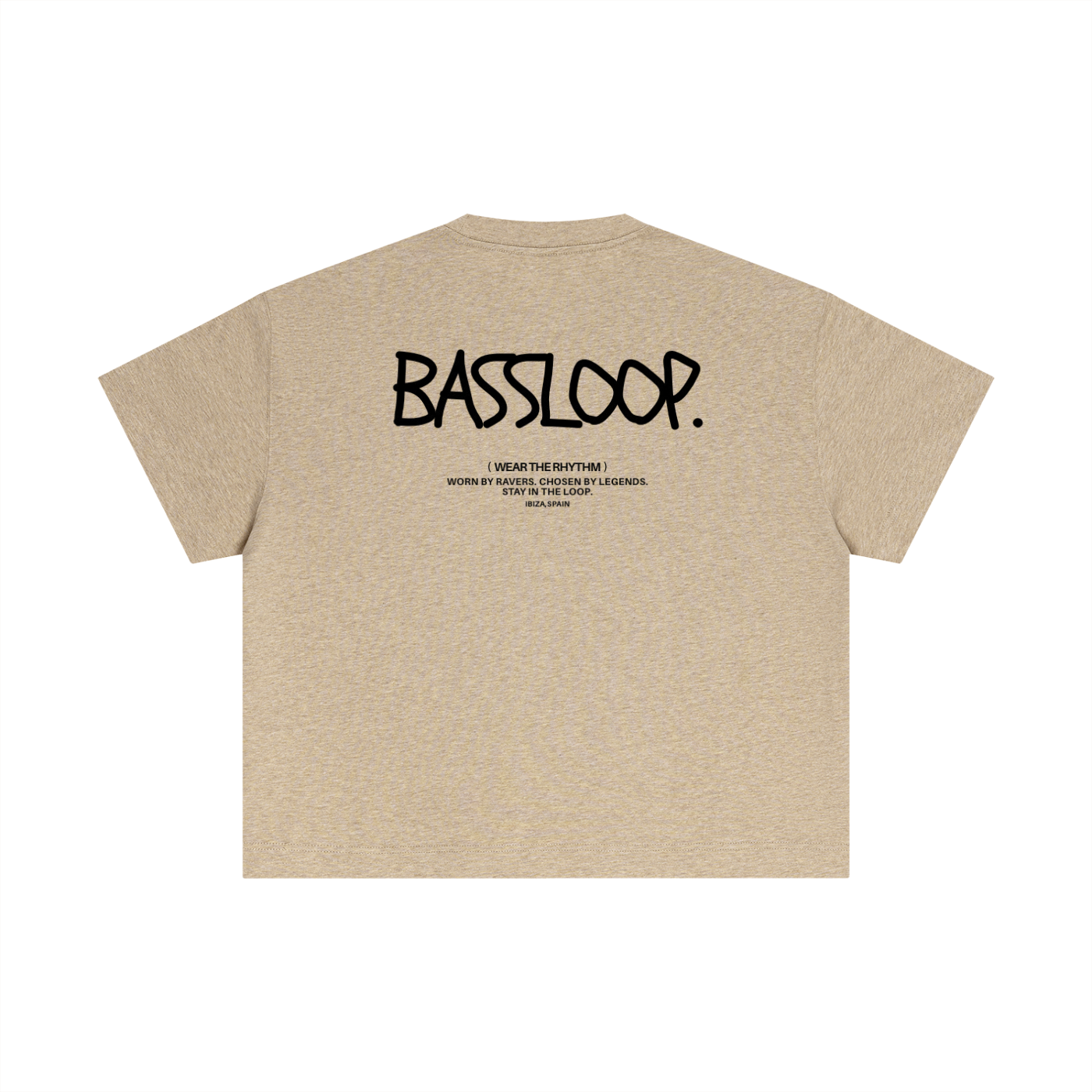 Bassloop. Sketch Text Boxy Tee (Back Text)