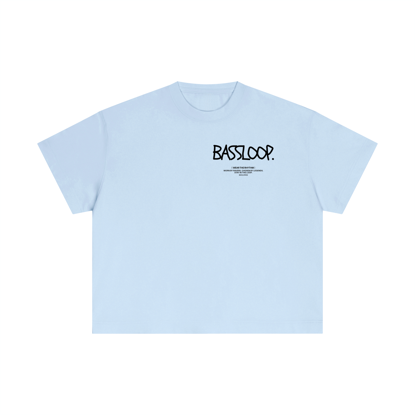 Bassloop. Sketch Text Boxy Tee (Front Text)