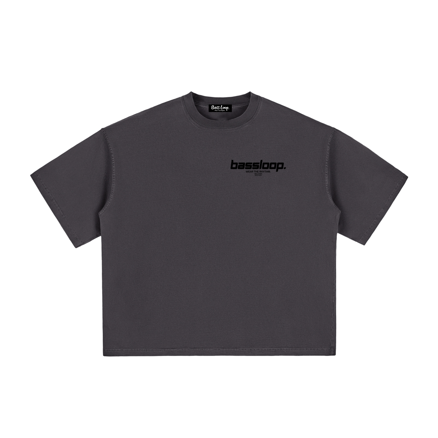 Bassloop. Speedy Boxy Tee (Black Text)