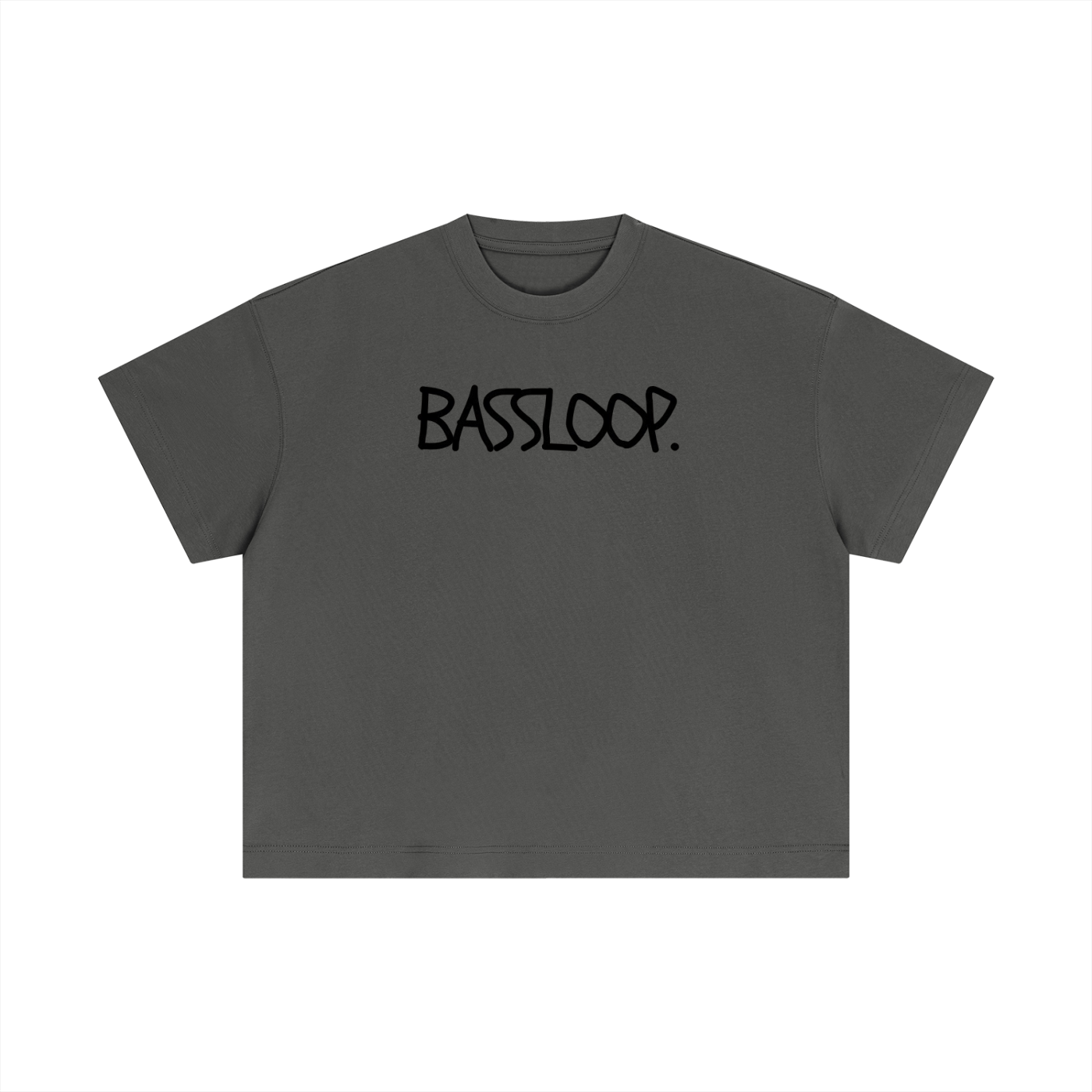 Bassloop. Sketch Text Boxy Tee (Back Text)