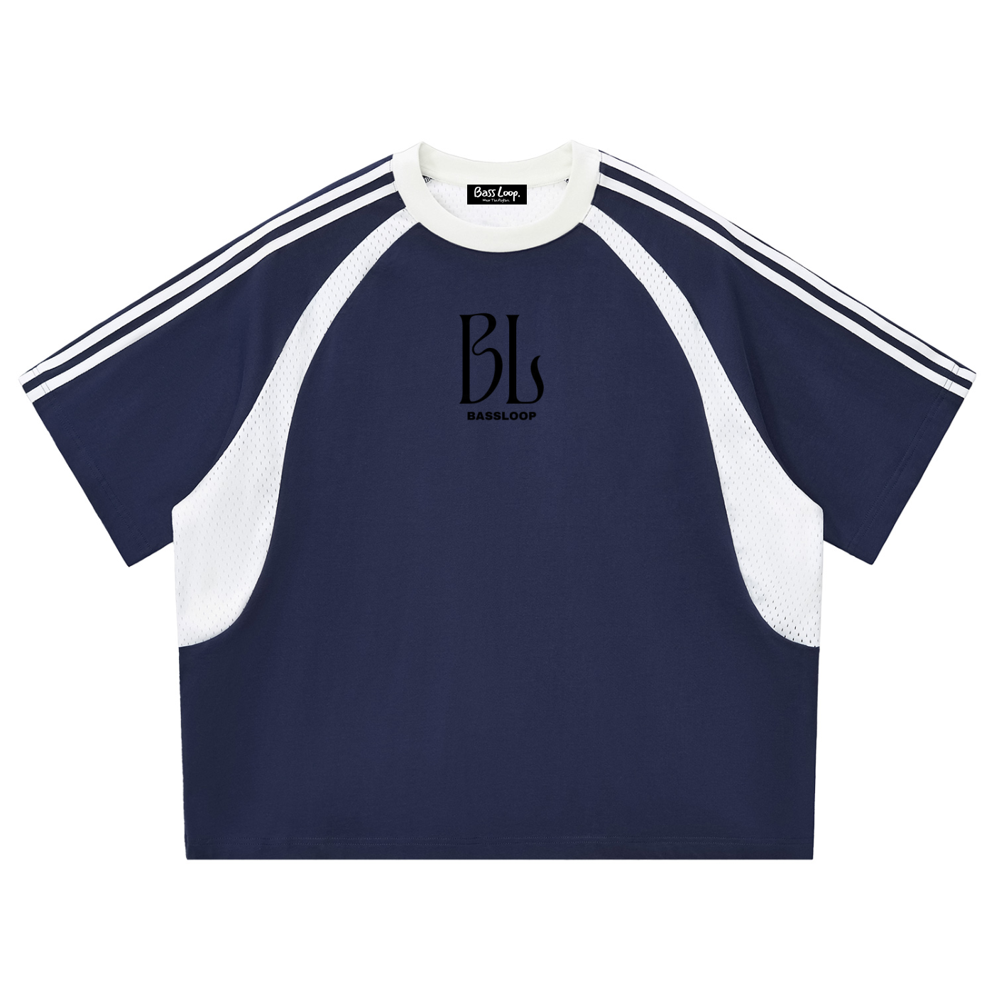 Bassloop. Stripe Mesh Tee