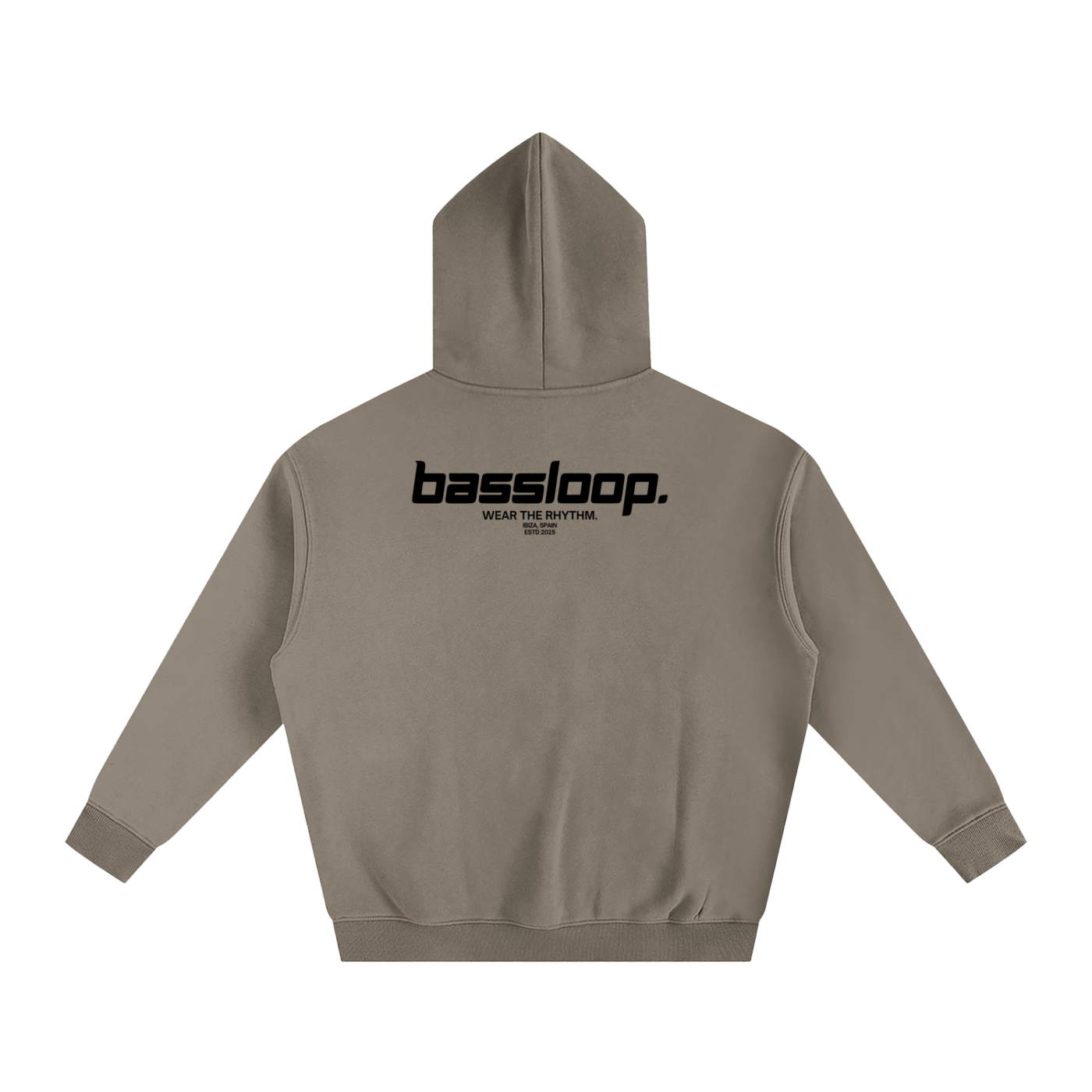 Bassloop. Speedy Heavy Hoodie (Black Text)