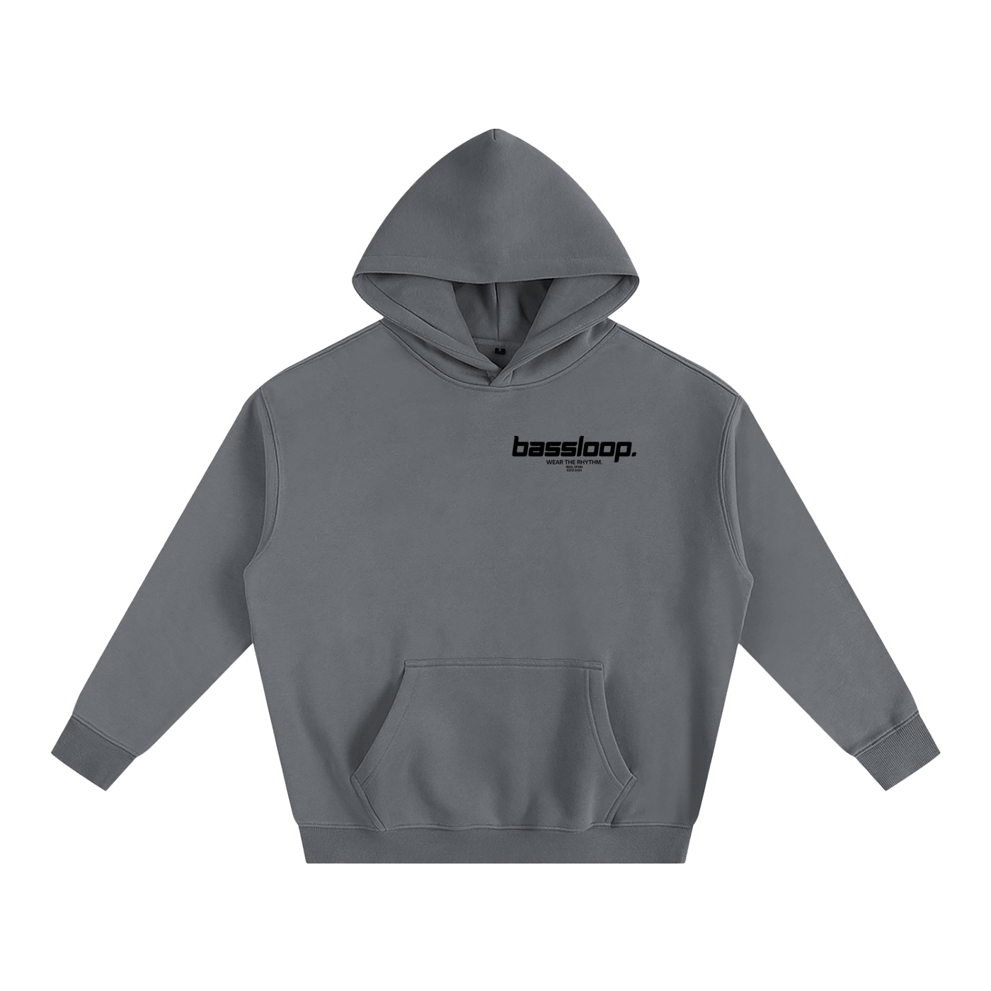 Bassloop. Speedy Heavy Hoodie (Black Text)