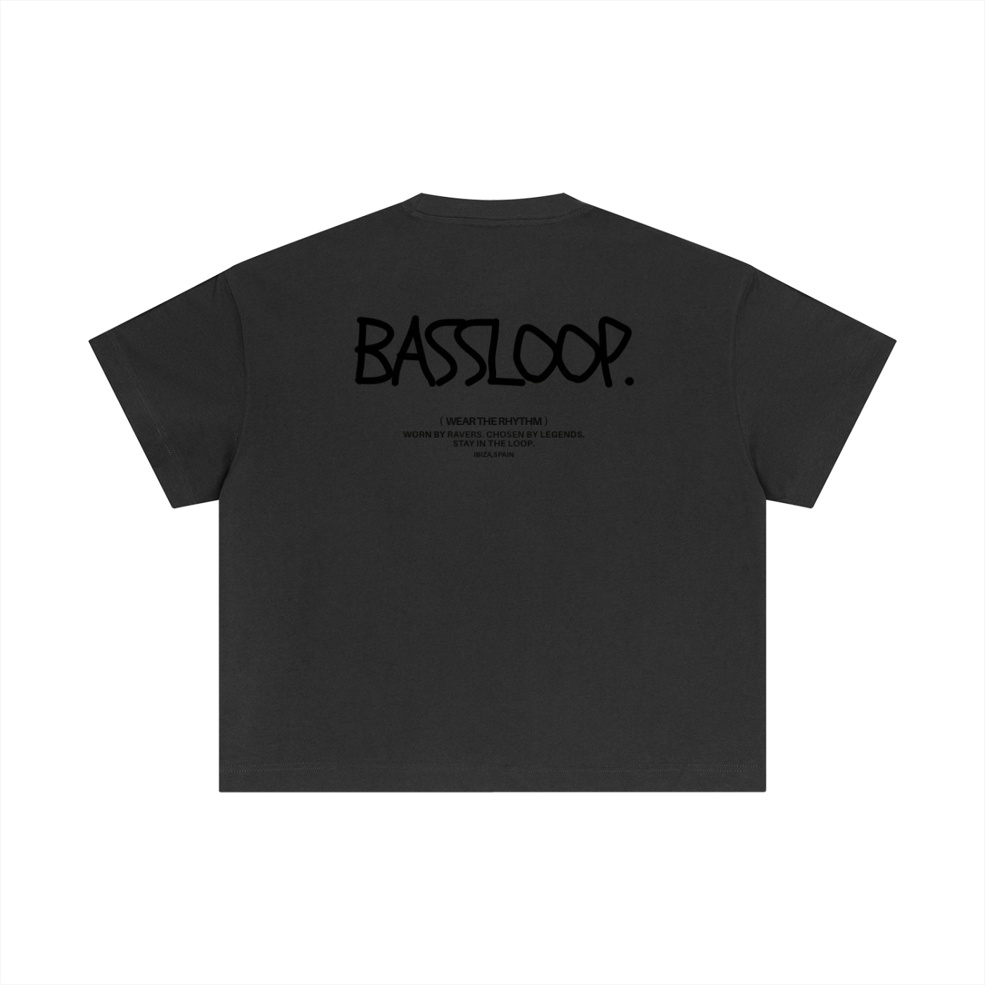 Bassloop. Sketch Text Boxy Tee (Back Text)