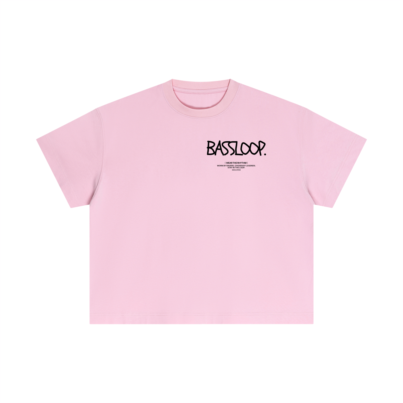 Bassloop. Sketch Text Boxy Tee (Front Text)