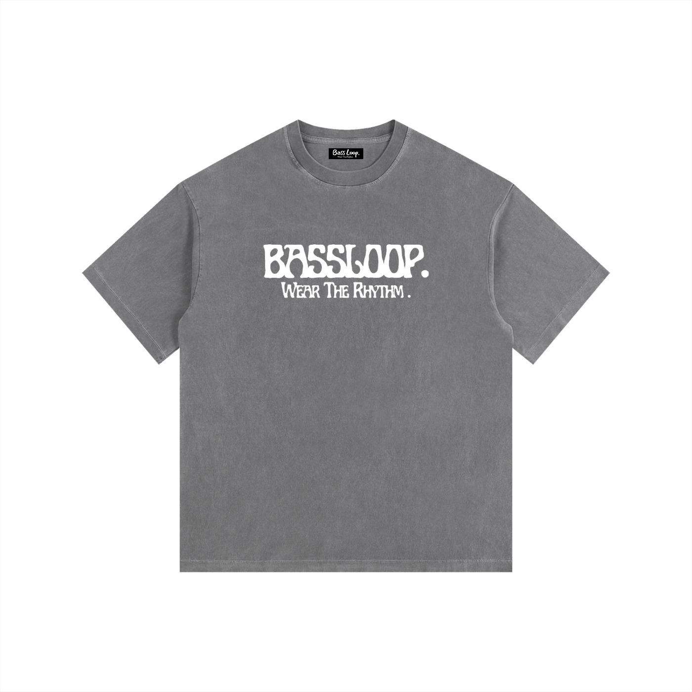 Bassloop. Nuvo Heavy Tee (White Text)