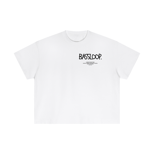 Bassloop. Sketch Text Boxy Tee (Front Text)
