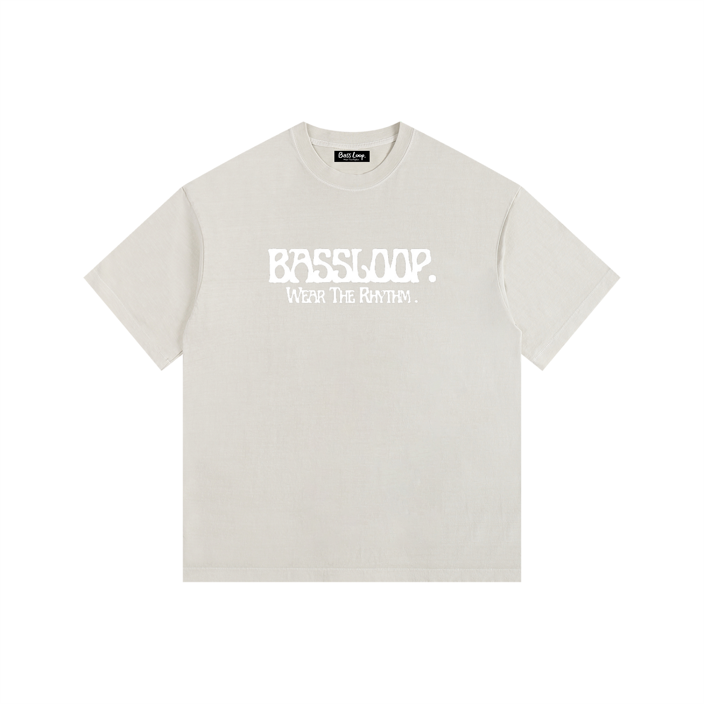 Bassloop. Nuvo Heavy Tee (White Text)