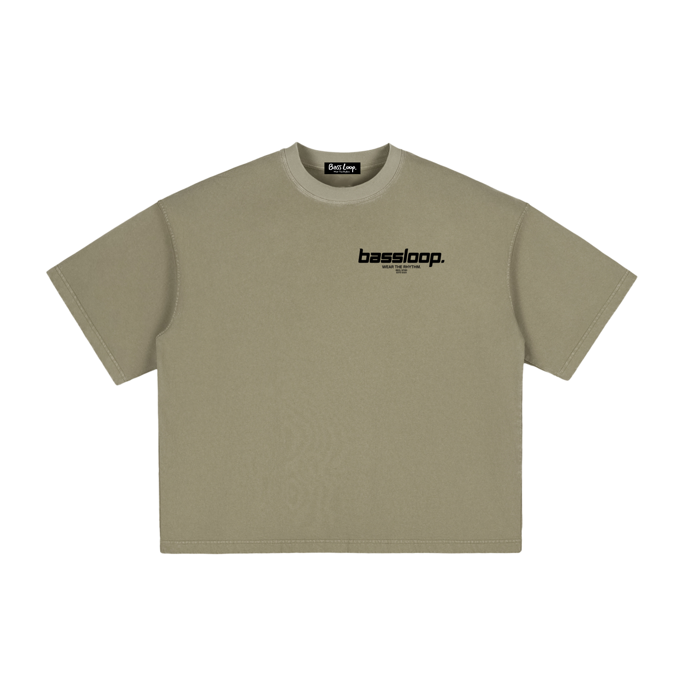 Bassloop. Speedy Boxy Tee (Black Text)
